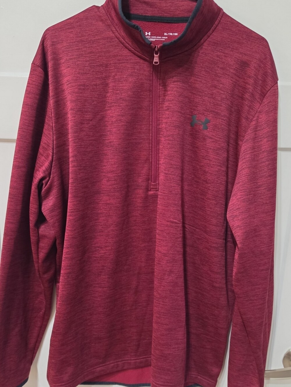 Under Armour Men's Maroon Heathered Half-Zip Pullover